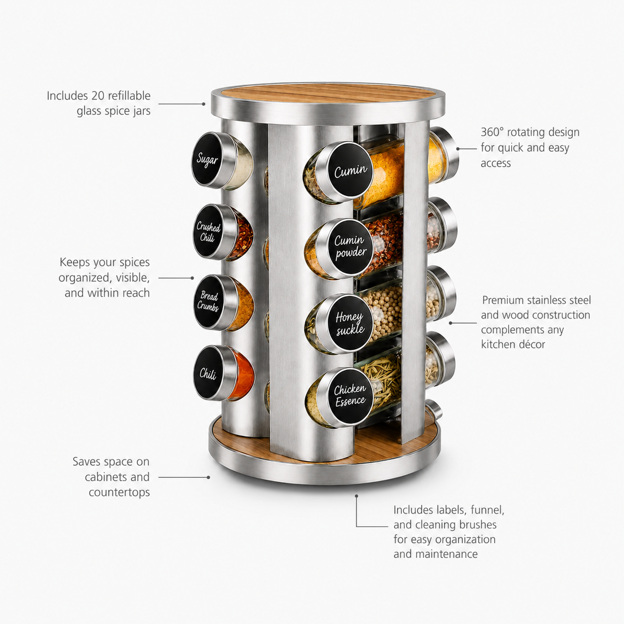 20-Jar Rotating Spice Rack